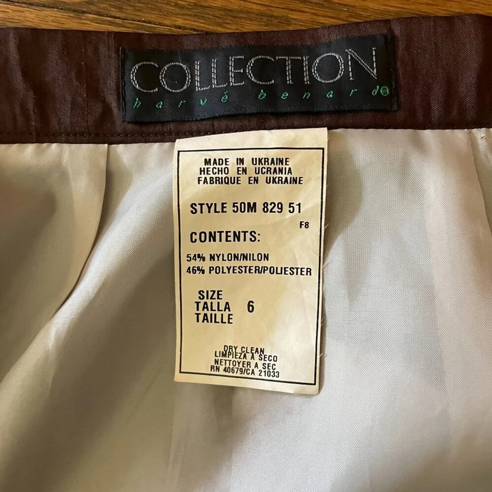Harve Bernard Brown Satin Pencil Skirt Size 6
